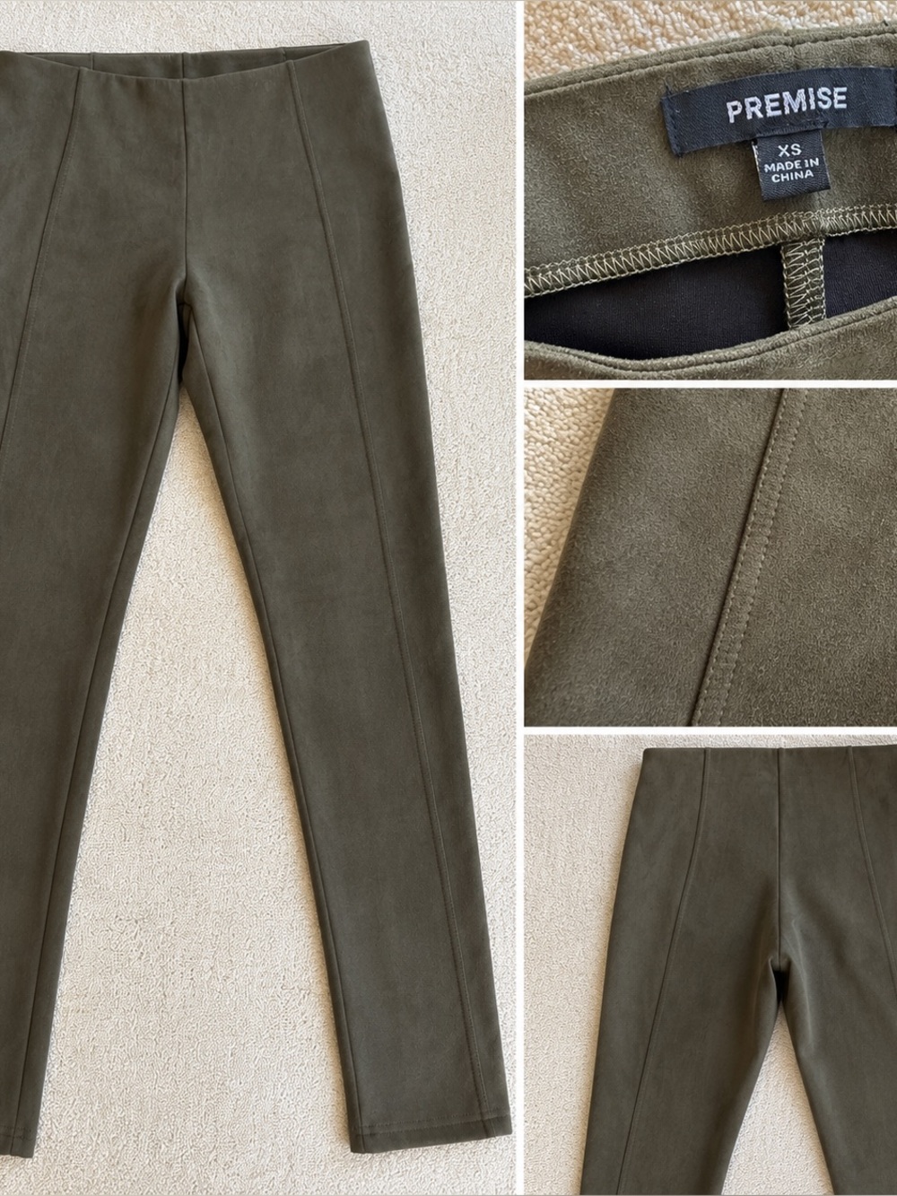 Premise Olive Skinny Faux Suede Pants Women’s XS